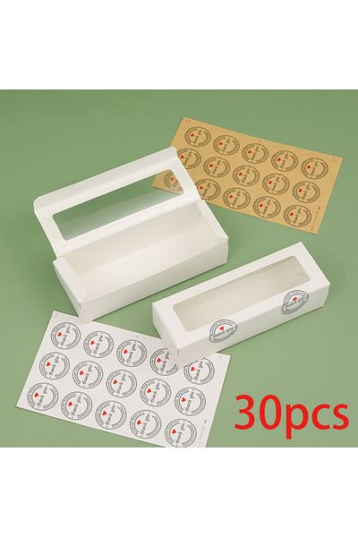 Choice 20.5x7.5x5cm White 30pcs 10/20/30/50 Pcs Kraft Paper Packaging Boxes Transparent Window Candy Baking