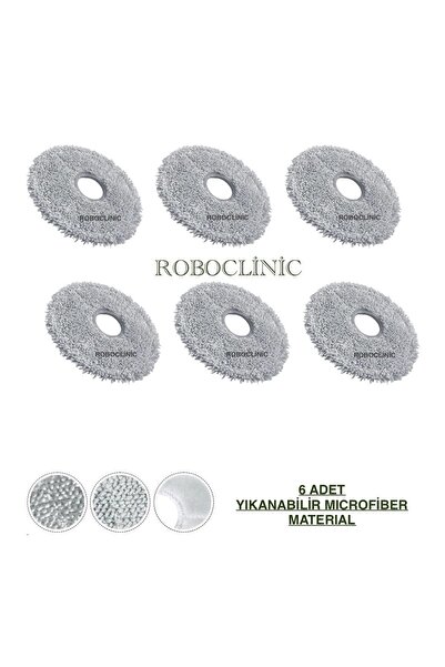 Roboclinic Mop din microfibră lavabil compatibil cu aspiratorul robot Dreame X40 Ultra L40 Ultra - 6 bucăți