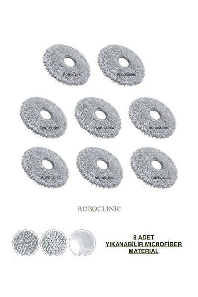 Roboclinic Συμβατό με Dreame X40 Ultra L40 Ultra Robot Vacuum Cleaner Πλενόμενο μαντηλάκι μικροϊνών-8 τεμάχια