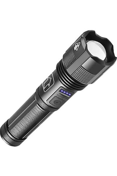 figga Powerful Professional Flashlight, Xhp-50 LED, 15000 Lumens, 18650 Li Battery, Al Structure