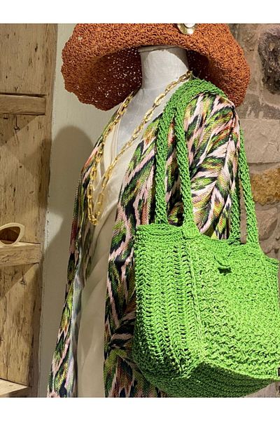 Dün Kreatif Summer Bag Beach Straw Rope Hand Knitted