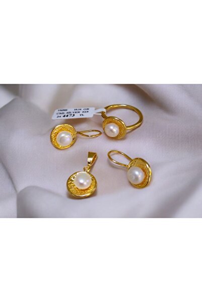 SERAY KUYUMCULUK GÜMÜŞ İNCİLİ TASARIM GÜMÜŞ SET