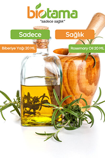 Biotama Doğal Biberiye Yağı 20 ml Saf, Soğuk Pres, Cilt, Saç & Aromaterapi Için Doğal Bakım