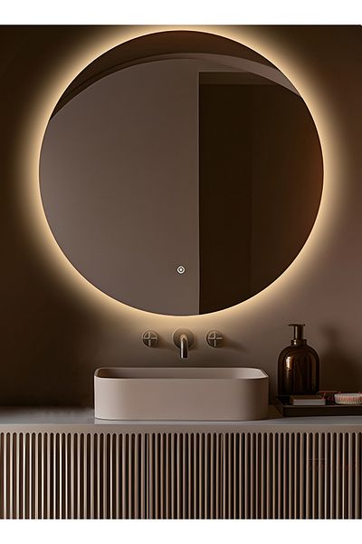 Taimi 80cm Anti-fog Round Bathroom Mirror With Backlight And Smart Touch Button