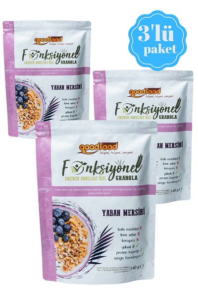 Good Food Granola with Malt and 7 Special Herbs for Breastfeeding Mothers, 3-Pack Blueberry, 3X140 g