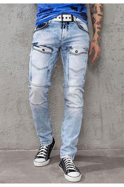 Cipo & Baxx Дънки с джобове в ледено синьо Cd810 Modern Fit