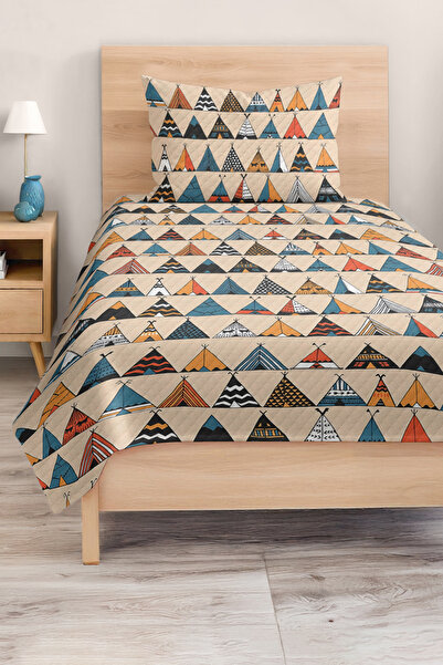 Realhomes طقم مفرش سرير منقوش بنمط خيمة ملونة لغرفة الأطفال والمراهقين