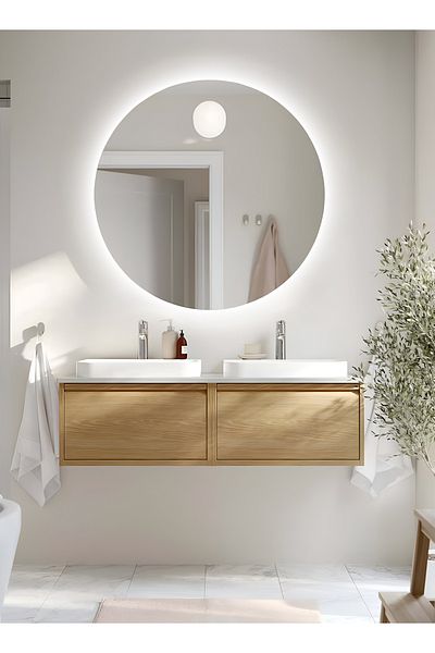 Taimi 60cm Round Bathroom Mirror With Backlight And Smart Touch Button