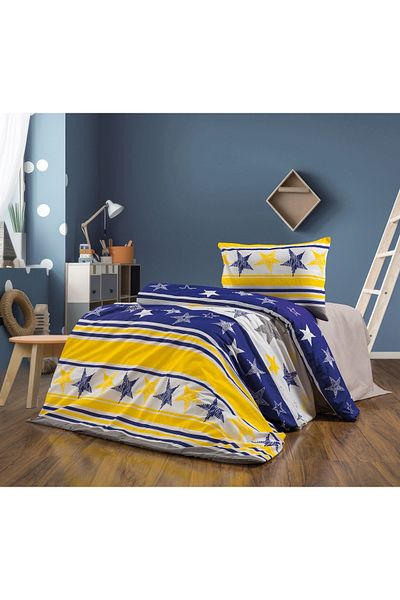 CANDAN ÇEYİZ Single Duvet Cover Cotton Sheet Elastic Fb Fan Single Duvet Cover Set (with Gift)