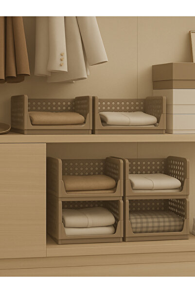 Roza's Home 3 Adet Çok Amaçlı Kayar Raf Fonksiyonel Kıyafet Ev Aksesuarı Düzenleyici Hareketli Raf "kahverengi"