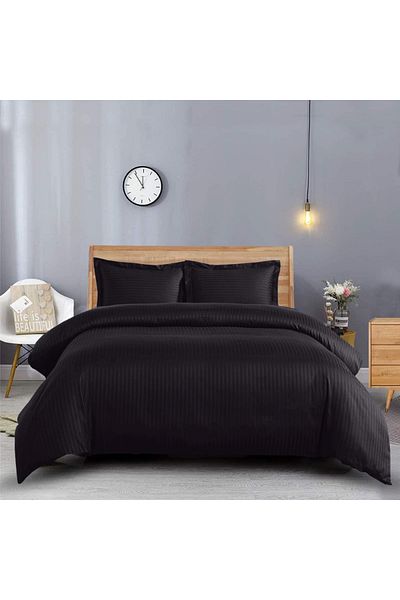 Five Store Damask bed sheet, density 130 g/m2, Black, 220/240cm