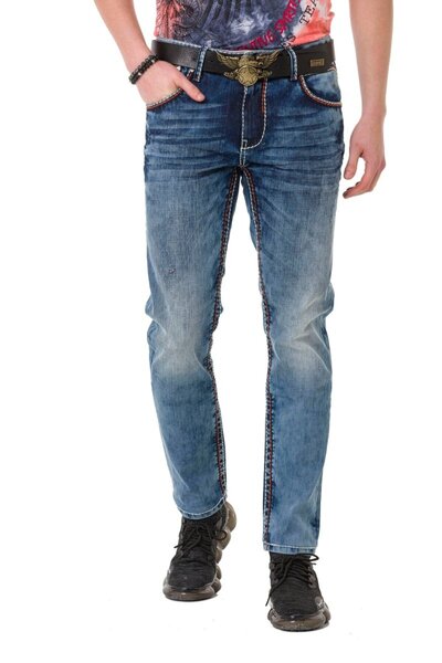 Cipo&Baxx Cd729 Basic Jeans Trousers with Pocket Embroidery Detail