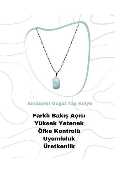 Saff Doğal Taş Sertifikalı Amazonit Doğal Taş Kolye 201039