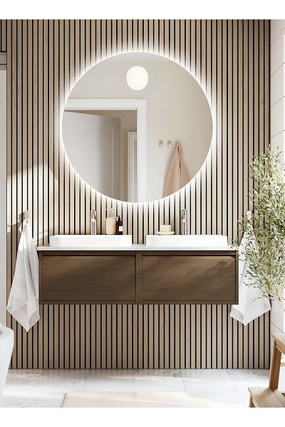 Taimi 60cm Round Bathroom Mirror With Backlight And Smart Touch Button