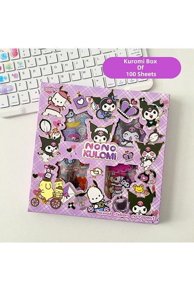 Miniso Kuromi Hello Kitty Sanrio Non-repeating 100-piece Sticker Set Cinnamoroll Kuromi Waterproof Statione