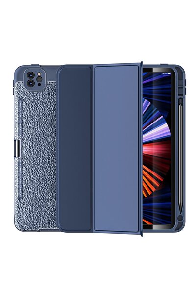 TEKNETSTORE Apple Ipad Pro 11'' 2022 4. Nesil M2 Çip Uyumlu Deri Görünümlü Kalemlikli Kılıf Lux Case