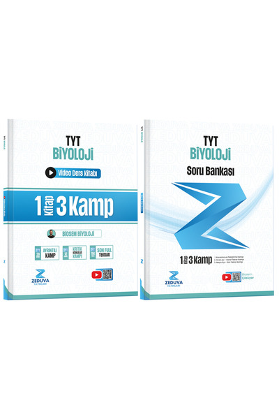 Zeduva Biosem TYT Biyoloji 1 Kitap 3 Kamp Video Ders Kitabı ve Soru Bankası Seti