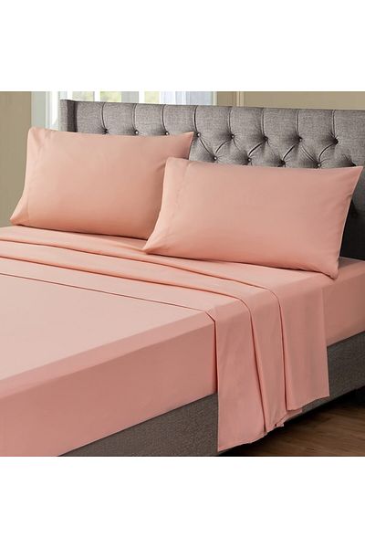 Five Store Bed sheet made of 100% ranforce cotton, density 120 g/sqm, Salmon, 220/240cm