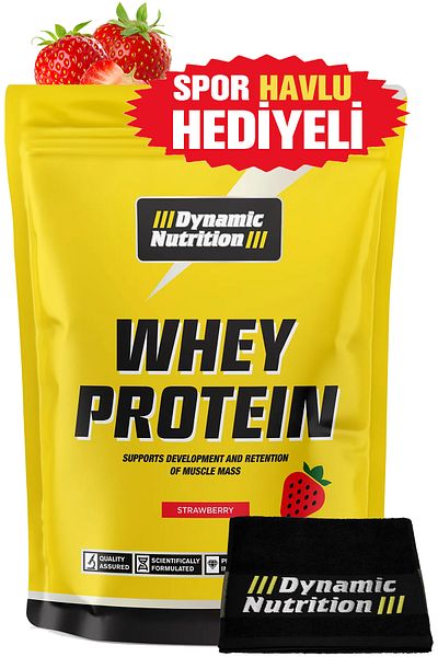 Dynamic Nutrition هدية! مسحوق بروتين مصل اللبن - 420 جم - بنكهة الفراولة - 14 حصص - 24 جم عالي البروتين
