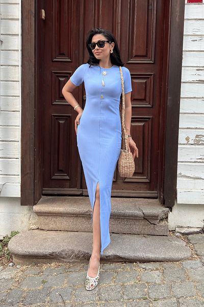 giyimmasalı Rochie creion din țesătură otomană - BEBE BLUE