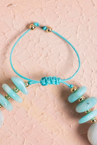 OSMANLI DOĞAL TAŞ Certified Amazonite and Moonstone Natural Stone Bracelet