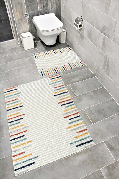 Bordo Halı Absorbant de apă, moale, anti-alunecare, căptușită cu burete, textura de bumbac, covoraș decorativ lavabil pentru baie 1397