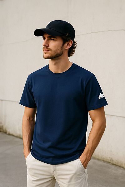 MARKAPIA Ανδρικό μπλουζάκι Crew Neck Basic μονόχρωμο κοντομάνικο γκρι