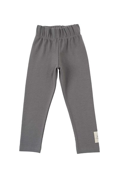 Little Gusto Camisole Ribbed Tights Kids Gray Organic Cotton