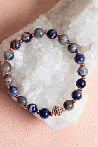 OSMANLI DOĞAL TAŞ Certified Sodalite & Hematite Balance Bracelet