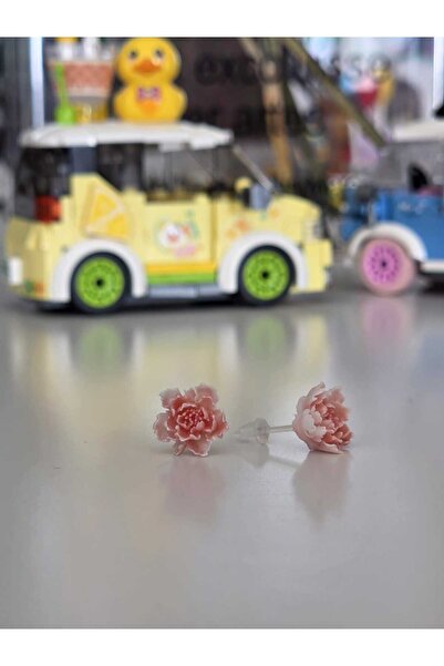 Hapşuruk Antialerjik Şeffaf Uçlu Bioplast Gül Desenli Silikon Küpe Bir Çift