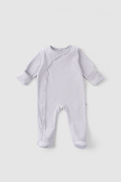 Little Gusto Corduroy Baby Rompers with Gloves and Booties Gray
