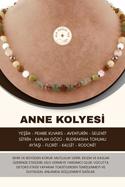 Alp Doğal Taş Doğal Taş Anne Kolye 6 mm M407