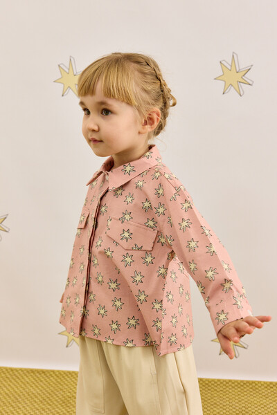 Fahhar Kids Yıldız Desen Gömlek Pembe