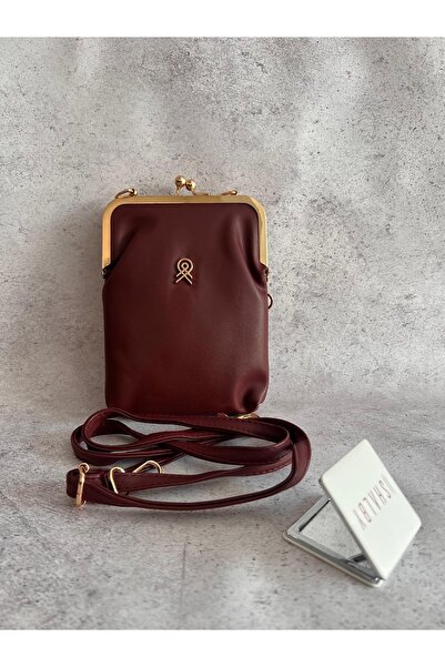 shalby Γυναικεία τσάντα μπορντό με χρυσή λεπτομέρεια I Vintage Design I Κομψό...