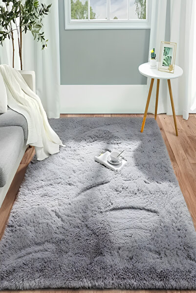 KEVLİNE Kevline Puffy Peluş Makinede Yıkanabilir Kaymaz Taban Yolluk Salon Ko...