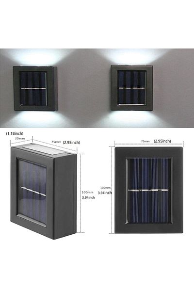 Choice 1pcs White Light Solar Wall Light Abs Waterproof Up Down Outdoor With Built-in Li-ion Battery For Ga
