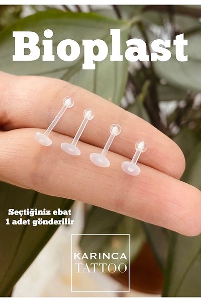 Karınca Piercing Bioplast Piercing Allergy Free Transparent Helix Conch Lip Nose Lobe Labret Ear Tragus Earrings