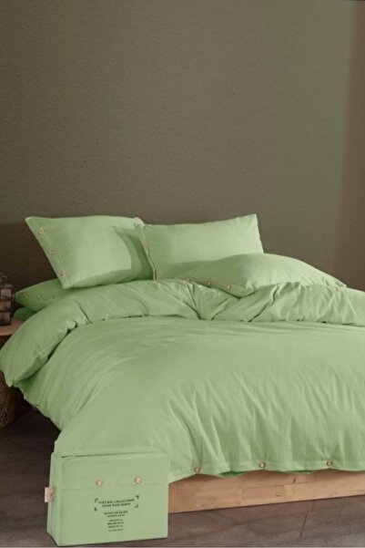 ÇAĞTEXX 100% Cotton Stonewashed Linen Fabric Summer Single Color Single Duvet...