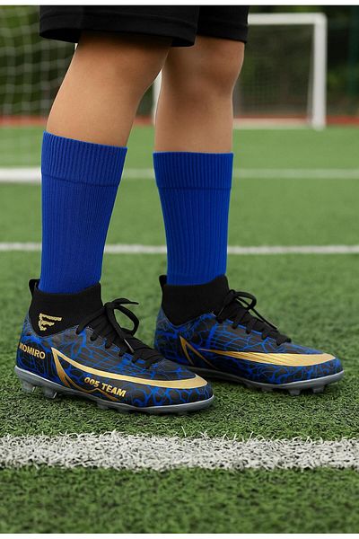 homiro Vinnex Sports Crampon Shoes with Lycra Socks-Black-Sax