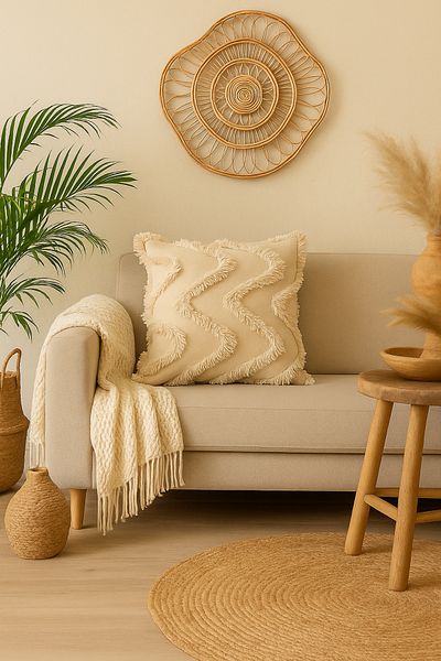 Uğur Home Ev Tekstili Μαξιλάρι με γούνα και σχέδιο - 40x40 cm Κομψό και άνετο διακοσμητικό μαξιλάρι