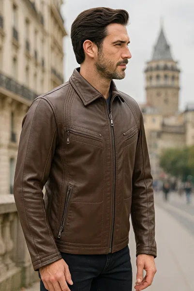 ZELIA Wear Sienna Stitch Men's Genuine Leather Jacket