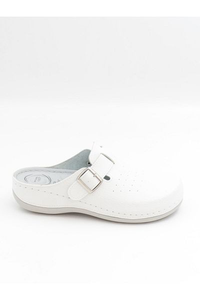 BENTO 32003 White 36-41 Anatomical Closed Front Sabo Slippers
