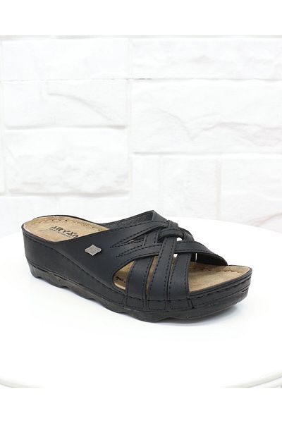 ARYAN 449 Black Anatomical Padding Women's Slippers