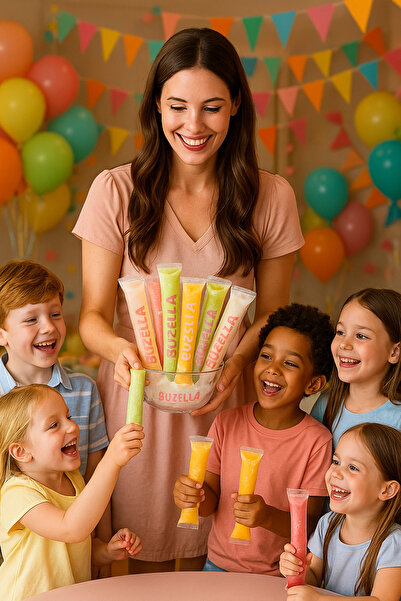 Palifix 50 li Kilitli Dondurma Poşeti Ev Yapımı Buzlu Atıştırmalıklar için Buzella Meyvebuz Poşeti +