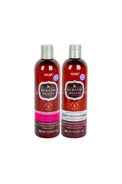 HASK Keratin Protein Shampoo & Conditioner Set 355ml Each – Smooth & Repair Hair