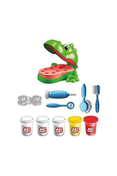 Genel Markalar Sevimli Oyuncak Dişçi Dino Oyun Hamuru Set + Diş Doktor Aksesuarları Oyuncakları