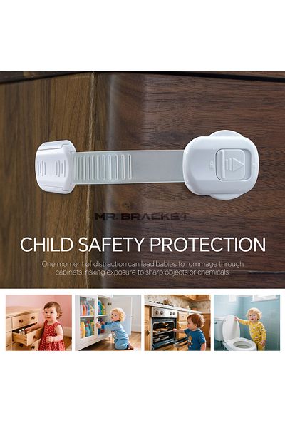 MR.BRACKET 2-Piece High Security Lock Adjustable Baby Child Refrigerator Oven Toilet Seat Cabinet Drawer Lock