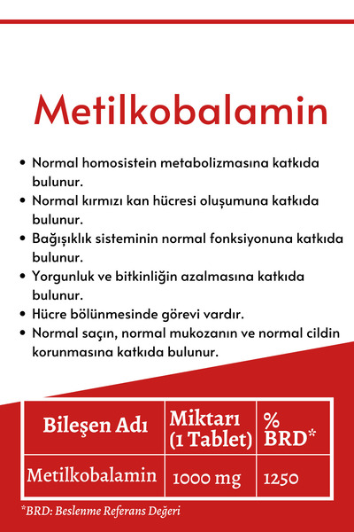 Microbiome B12 Metilkobalamin 1000 Mcg – Dilaltı Emilimle Enerji Ve Desteği 50 Tablet