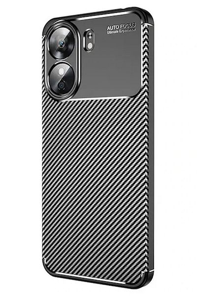 CepteToptan حافظة هاتف Xiaomi Redmi 13C ذات غطاء كربوني بتركيز تلقائي - أسود - MKİ6756-6774