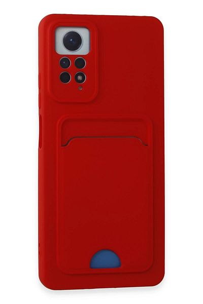 CepteToptan حافظة هاتف Xiaomi Redmi Note 11 Pro من السيليكون مع بطاقة عمل كلفن - أحمر - MKİ9342-7317